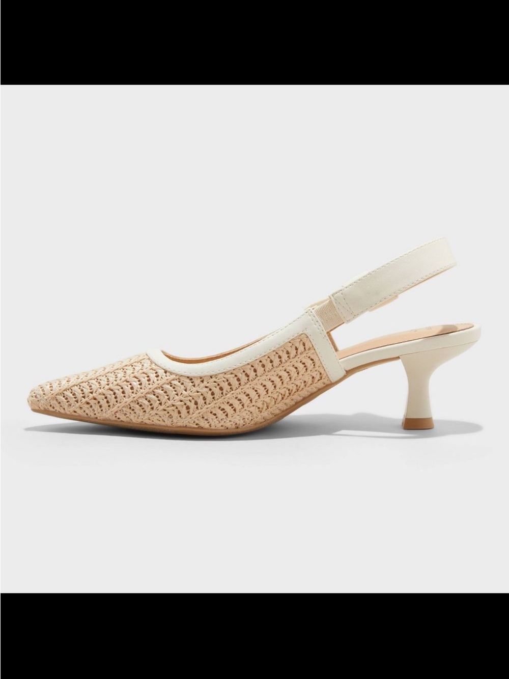 Pointed Slingback Knit Pump in Beige and Cream NWT size 8